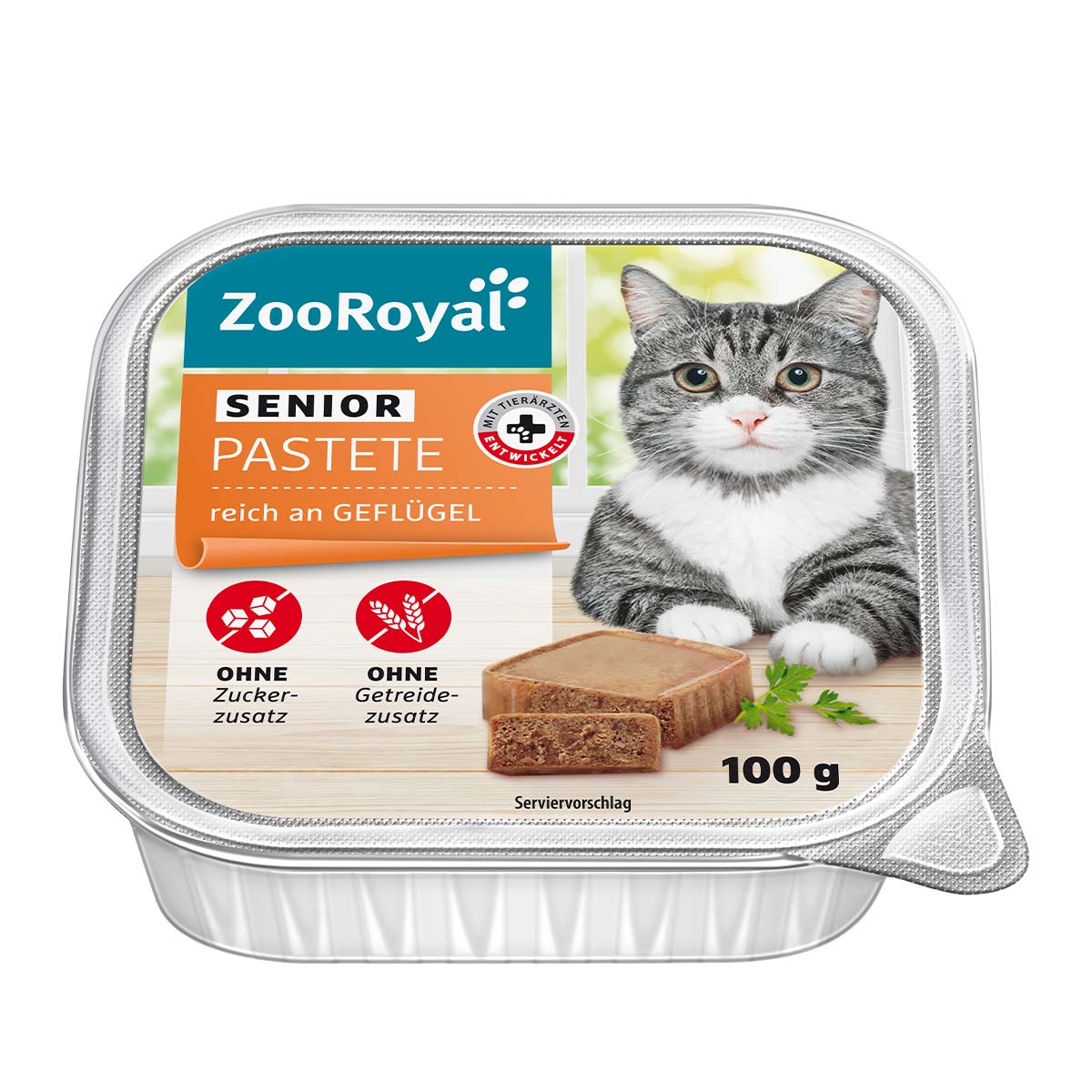 ZooRoyal Senior-Pastete reich an Geflügel 16x100g