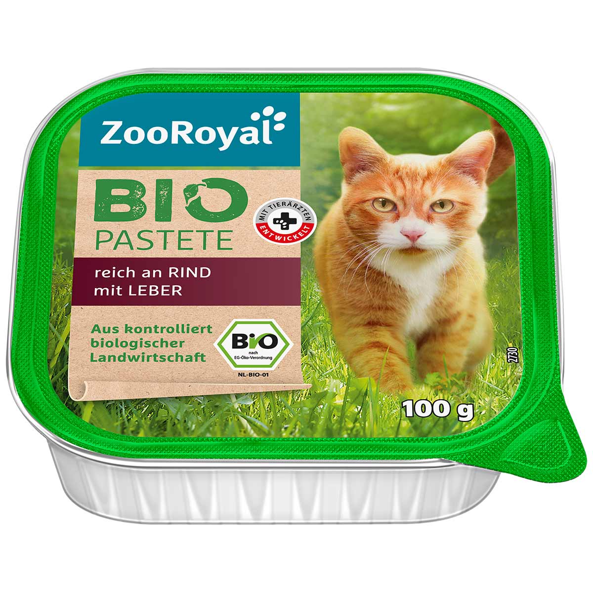 ZooRoyal Bio Pastete reich an Rind mit Leber 16x100g