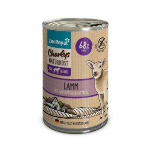 ZooRoyal Charlys Naturkost Lamm mit Kartoffeln & Distelöl 6x400g