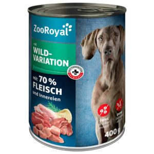 ZooRoyal Hunde-Nassfutter mit Wildvariation 6x400g