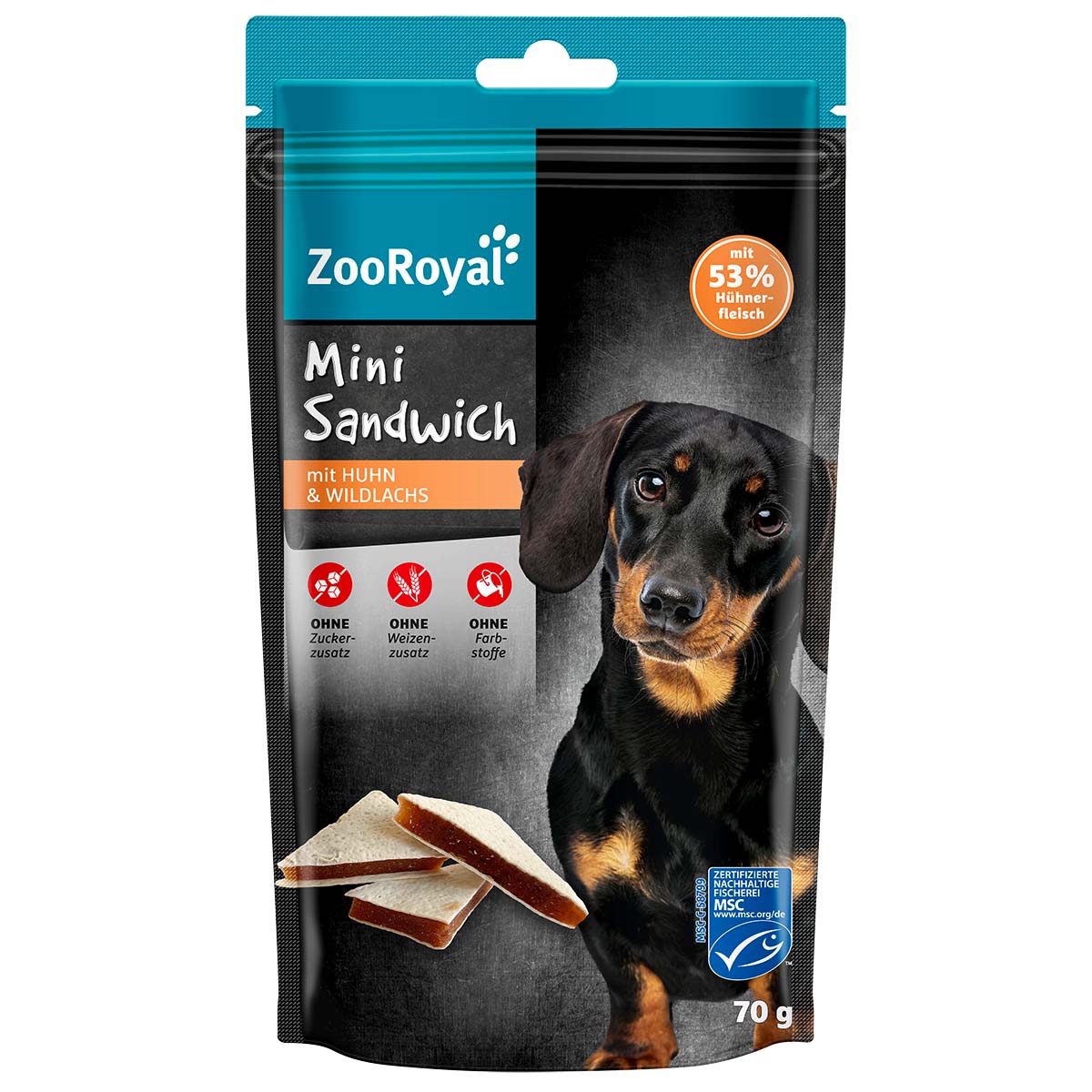 ZooRoyal Mini Sandwich mit Huhn & Wildlachs 70g