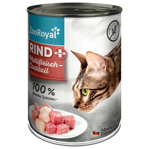 ZooRoyal Katze Rind + Multifleischcocktail 6x400g