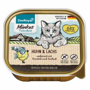 ZooRoyal Minkas Naturkost Huhn und Lachs mit Karotten 16x100g