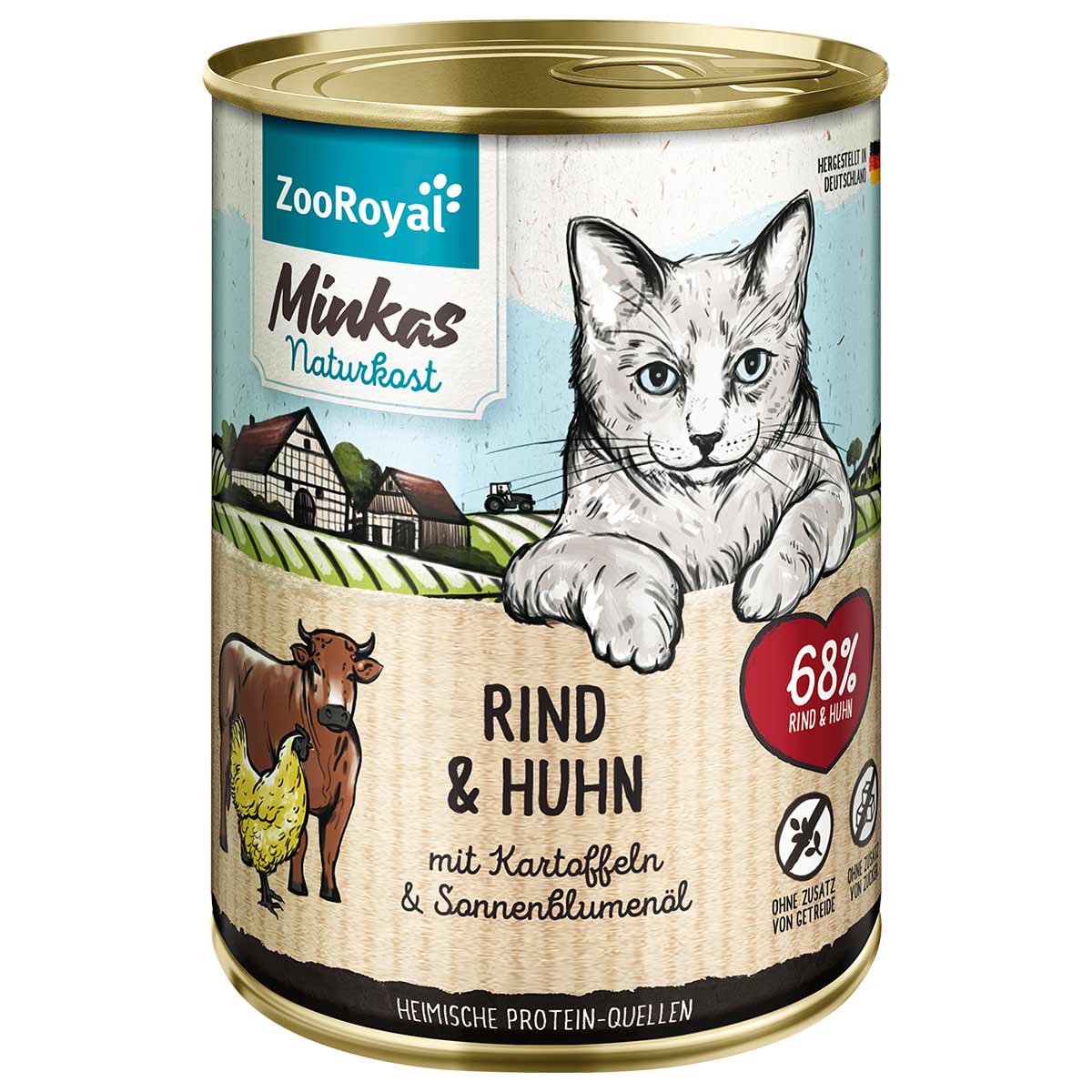 ZooRoyal Minkas Rind und Huhn mit Kartoffeln 6x400g