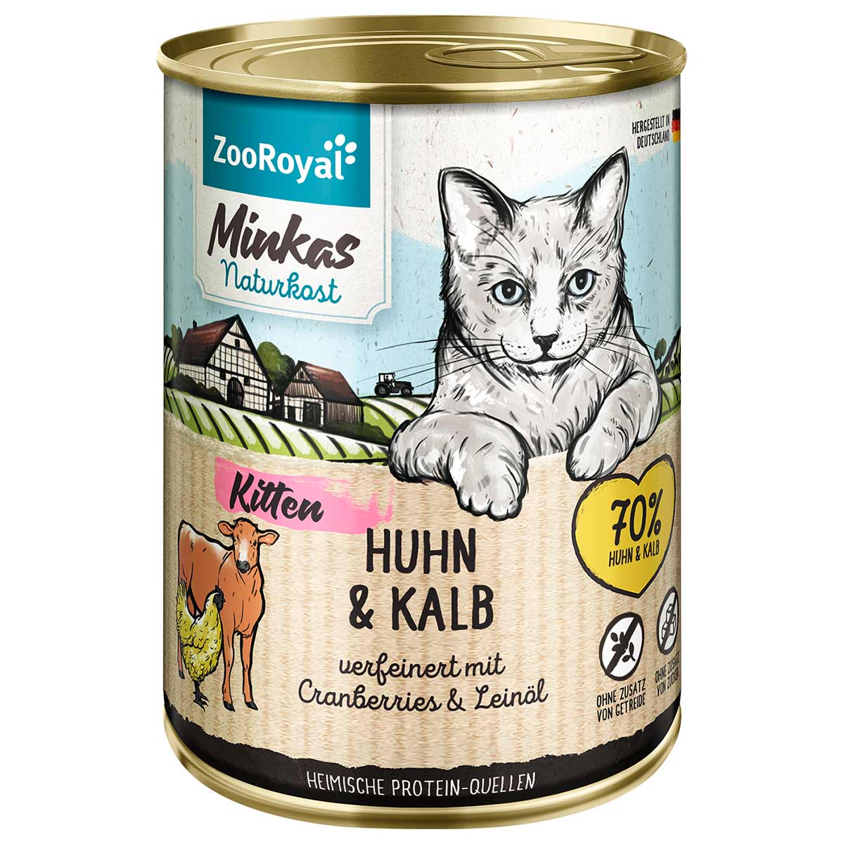 ZooRoyal Minkas Kitten Huhn und Kalb 12x400g