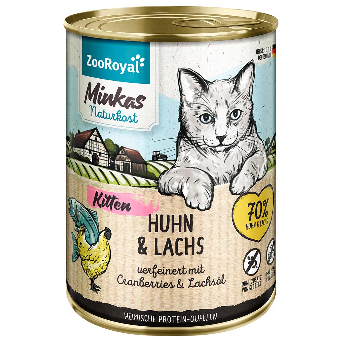 ZooRoyal Minkas Kitten Huhn und Lachs 6x400g