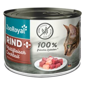 ZooRoyal Rind + Multifleischcocktail Katze 6x200g